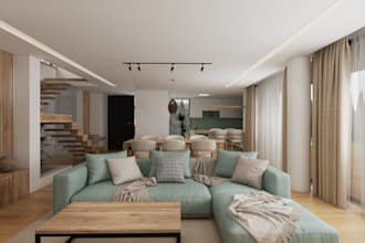 do photorealistic 3d interior design for houses, apartments, and studios