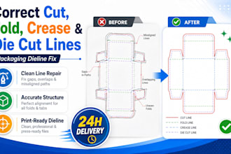 correct cut fold crease and die cut lines on your packaging dieline