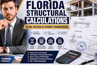 provide florida structural calculations beam design and permit engineering