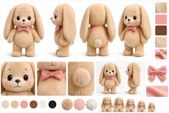 create a custom plush toy reference sheet