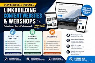 create link building websites, content websites and webshops