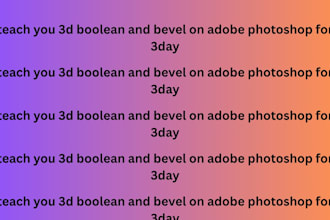 teach you 3d boolean and bevel on adobe photoshop for 3day
