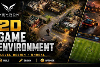 create 2d game environment, level design in unreal engine