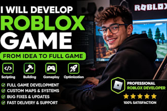build roblox game,map,obby,rpg roblox developer  system, vfx, roblox scripting