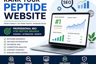 rank your peptide website with SEO optimization and organic with growth