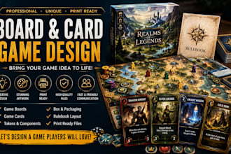 design custom board game cards, game boards and tabletop game art