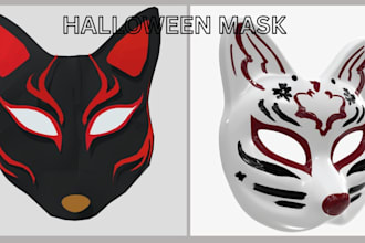 design 3d halloween mask 3d helmet 3d mask cosplay model anime mask 3d armor