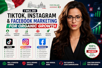 do italian tiktok, instagram and facebook marketing for organic growth
