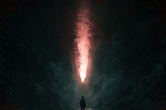 create a dark, horror, underground art illustration