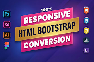convert figma PSD xd to responsive HTML CSS
