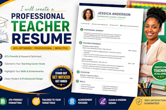 write a professional ats optimized teacher resume