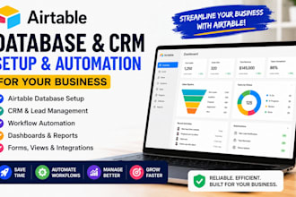 build airtable database airtable CRM setup and workflow automation for business