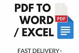 do accurate data entry in excel, word and pdf to word