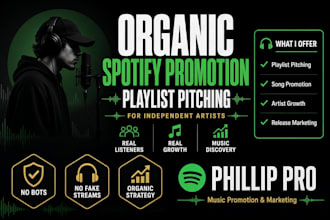 promote your spotify song with organic playlist pitching for independent artists