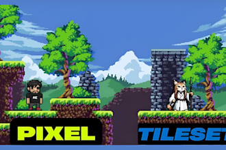 create pixel art game backgrounds, environments and tilesets