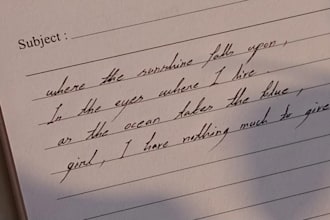 write your text in beautiful neat cursive handwritting