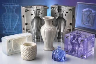 design 3d printable ceramic slip casting mold, pottery mold and clay casting