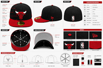 create professional cap tech pack, cap technical drawing and factory ready files