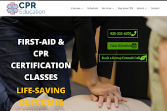 design wix cpr training website first aid class medical course website