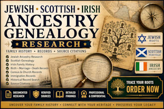 do jewish, scottish and ireland ancestry genealogy research, citation record