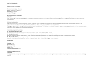 provide screenplay coverage services for movie screenplays