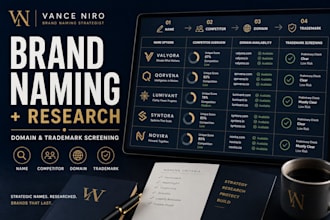 create unique brand names with domain and trademark screening