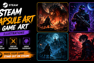steam capsule art design steam capsule banner steam store game art illustration