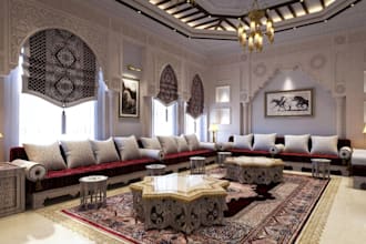 design 3d majlis interior, diwaniya design, 3d luxury villa with 3d rendering