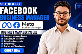 fix meta ads restriction, business manager, meta pixel setup