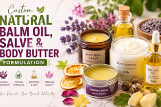 formulate custom natural balm oil, salve and body butter products