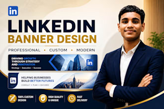 design a premium  linkedin banner and cover