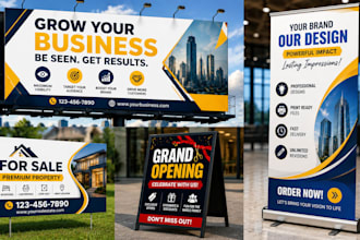 create billboard banner yards signs roll up retractable banner signage design