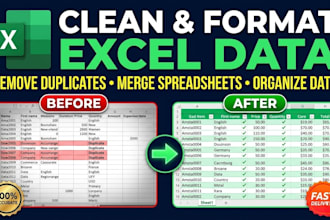 clean excel data, merge spreadsheets, and remove duplicates