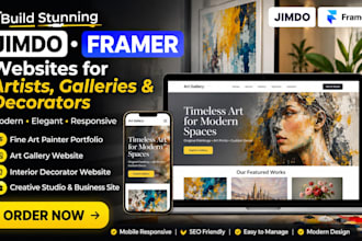 set up jimdo framer website fine wall art painter gallery decorator website