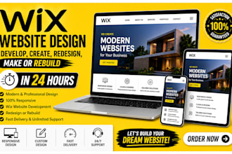 develop, create, redesign, make or rebuild wix website design in 24 hours