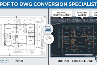 convert PDF or sketches into precise autocad dwg
