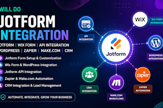 do jotform wix form API integration jotform form wordpress zapier make com CRM