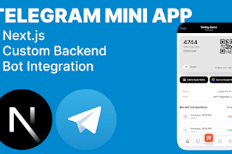 develop a custom telegram mini app with next js and backend