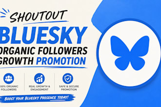 shoutout bluesky organic followers growth promotion
