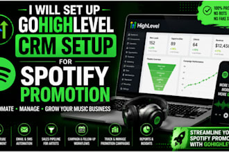 set up gohighlevel CRM for spotify track promotion campaigns