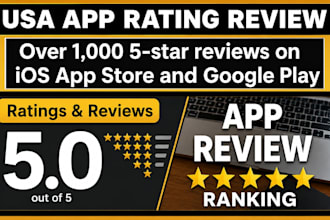 do fast 5 star USA android IOS users rating review, mobile app marketing install