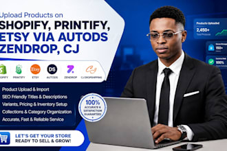 upload product on shopify,printify,etsy via autods zendrop cj