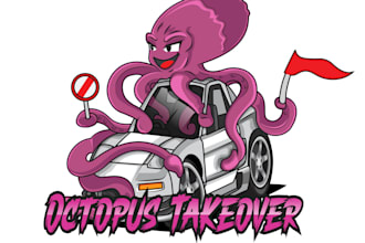 design custom automotive mascot logo and illustration