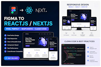 convert figma to reactjs or nextjs website