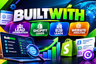 do builtwith pro lead generation, shopify leads,b2b leads and website analysis