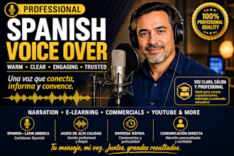 record a professional latin american spanish male voice over