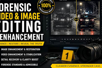 do forensic video editing, cctv and image enhancement, detect plate number