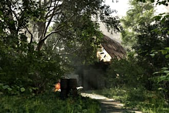 design 3d game environment metaverse environment in blender or unreal engine