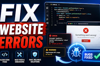 fix PHP, HTML, CSS, javascript and website errors
