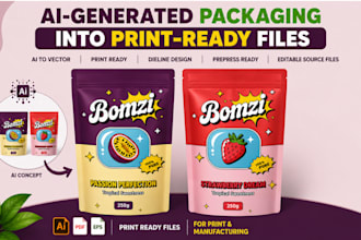 convert ai packaging to vector, print ready dieline files